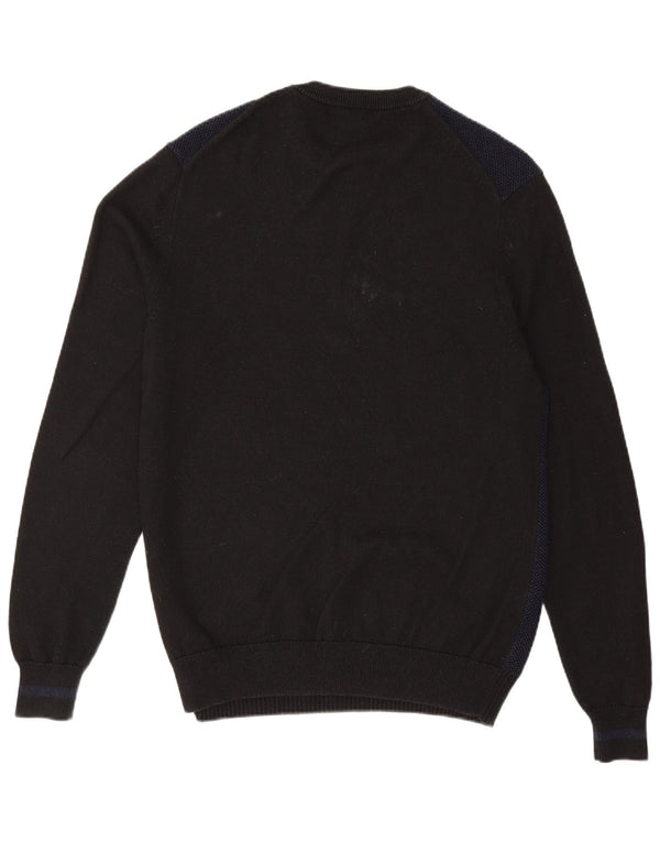 Fred Perry Herre Crew Neck Jumper Sweater Large Navy Blue Colourblock Uld