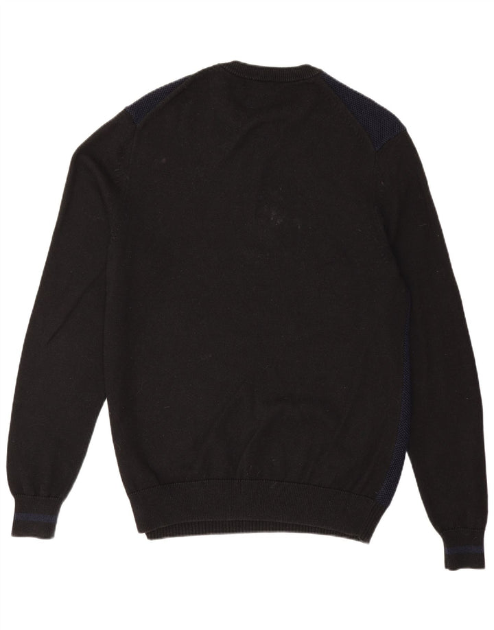Fred Perry Herre Crew Neck Jumper Sweater Large Navy Blue Colourblock Uld