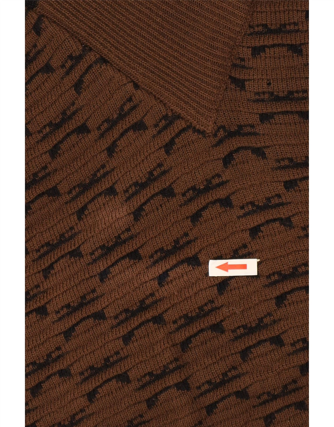 Brian Scott Herre Shawl Neck Jumper Sweater XL Brun Geometrisk Akryl