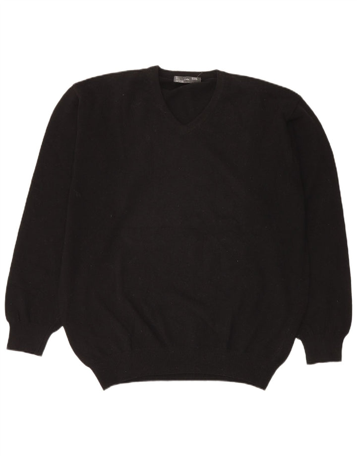 Zara Herre V-hals sweater Stor sort uld