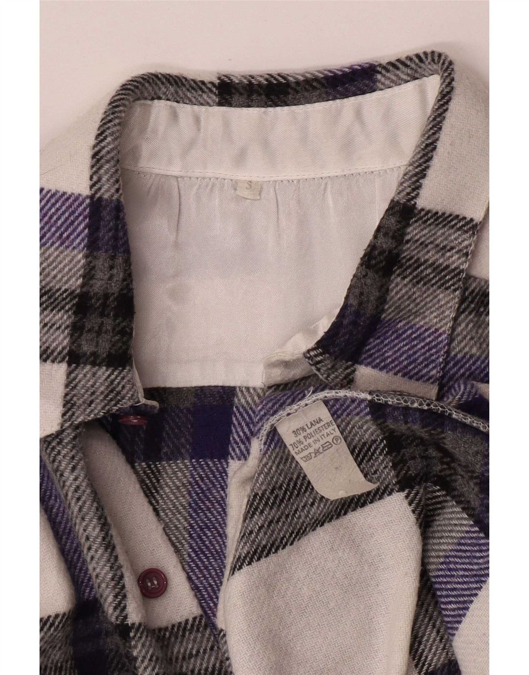 Vintage oversized flannelskjorte til mænd Lille flerfarvet plaid polyester