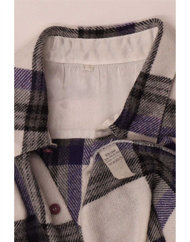Vintage oversized flannelskjorte til mænd Lille flerfarvet plaid polyester