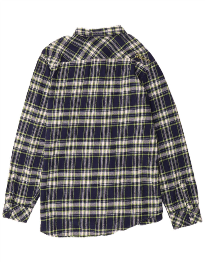 QUIKSILVER Flannelskjorte til mænd XL Marineblå ternet bomuld