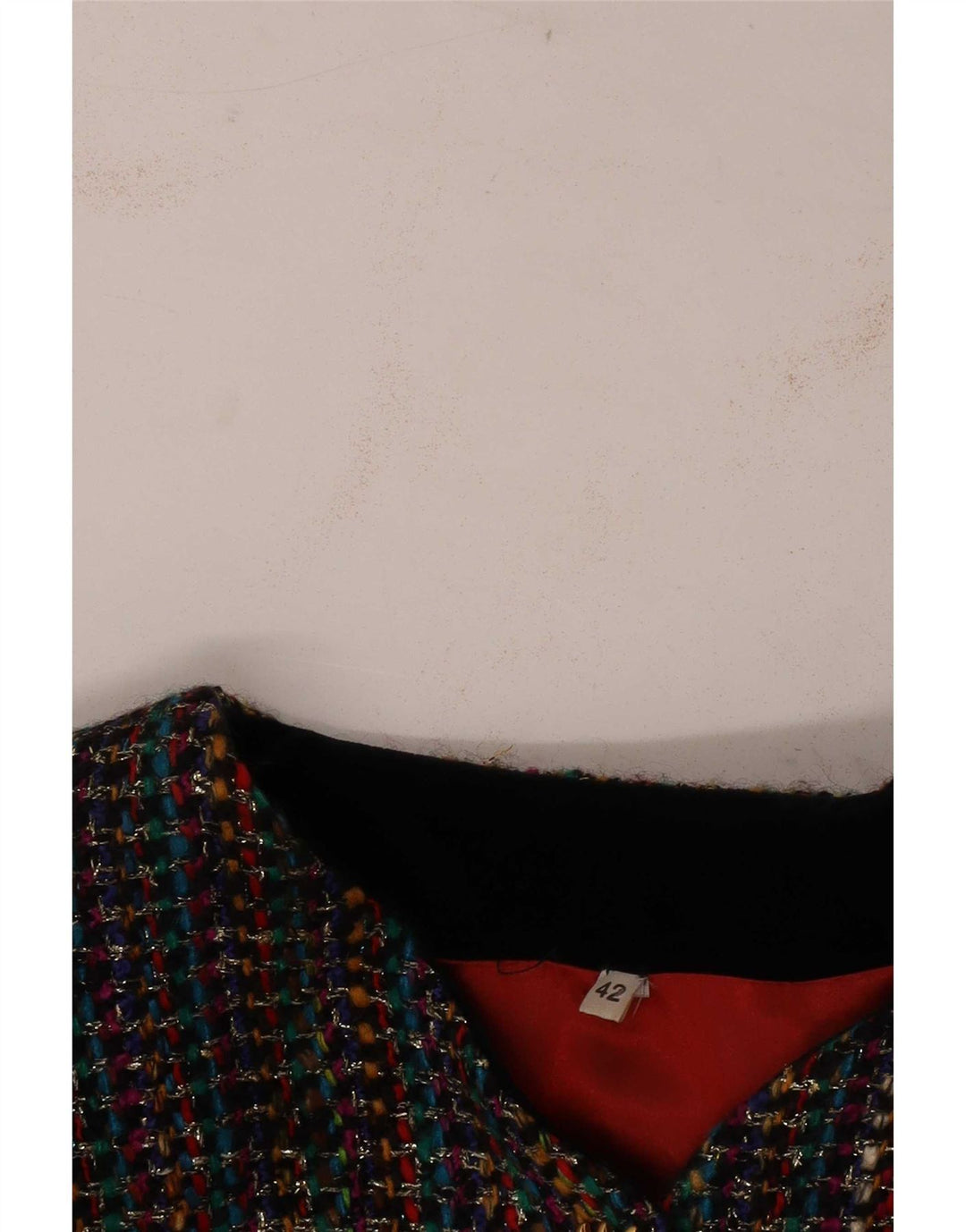 Vintage dame 3-knaps blazerjakke IT 42 Medium Flerfarvet stribet