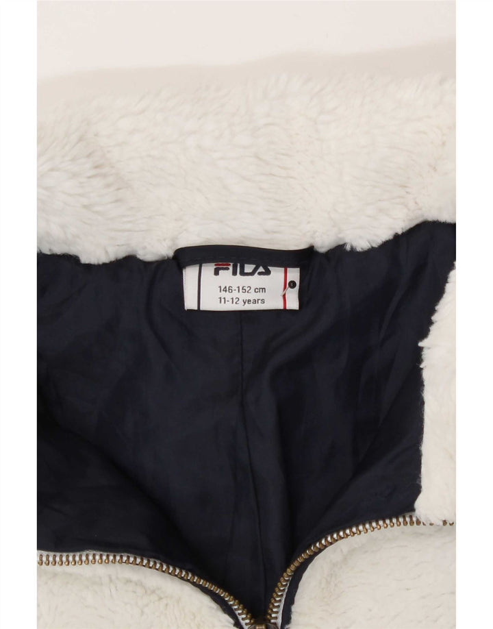Fila Girls Crop Graphic Fleecejakke 11-12 År Hvid