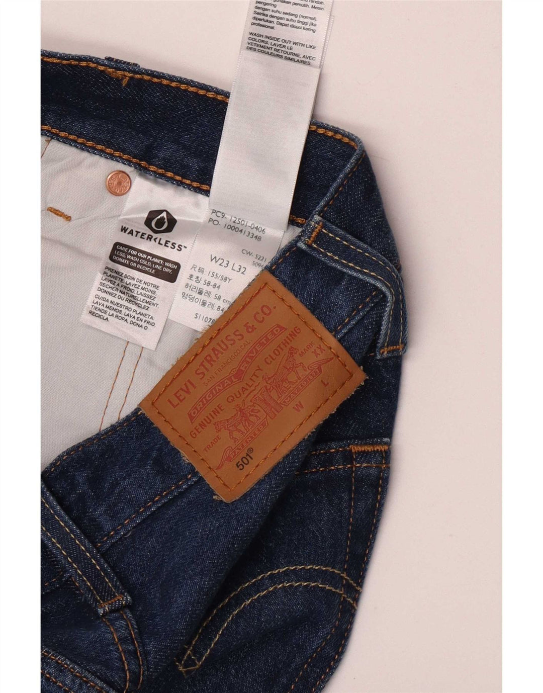 Levi's Dame 501 Straight Jeans W23 L32 Blå Bomuld