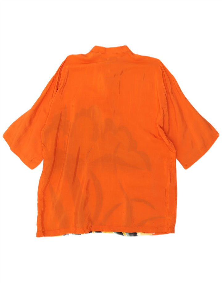 Vintage Herre Grafisk Kortærmet Pullover Shirt Stor Orange
