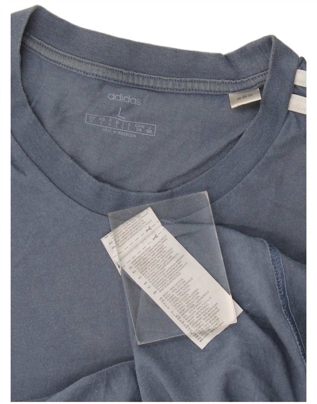 Adidas Herre T-Shirt Top Stor Blå Bomuld