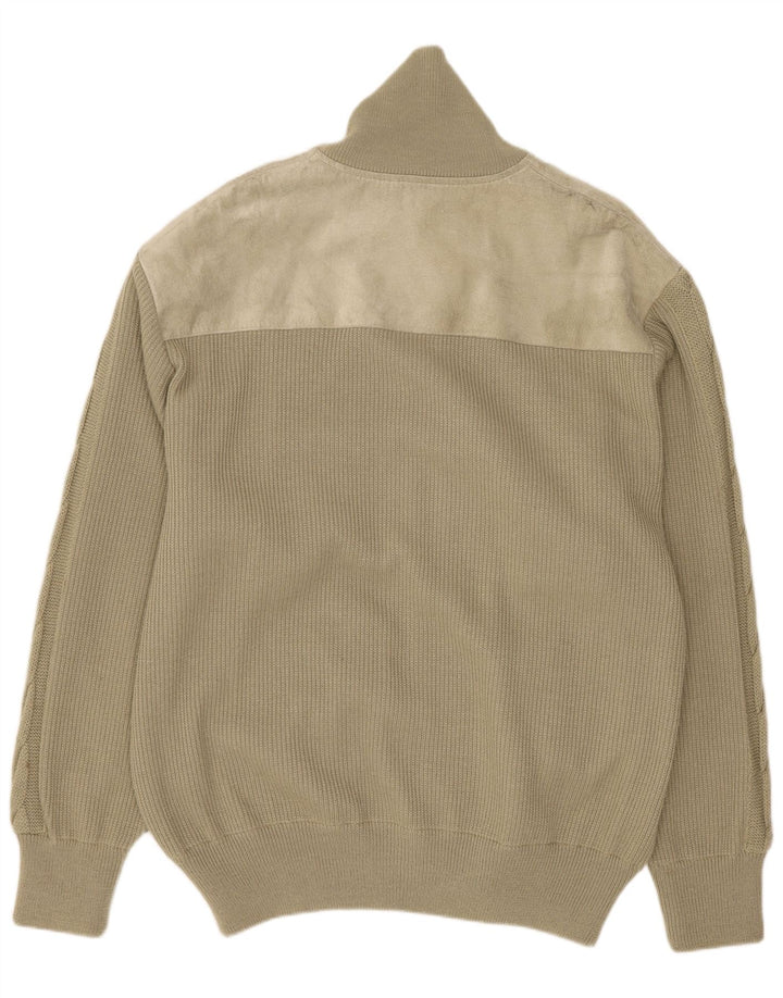 Halfon Herre Cardigan Sweater Large Khaki