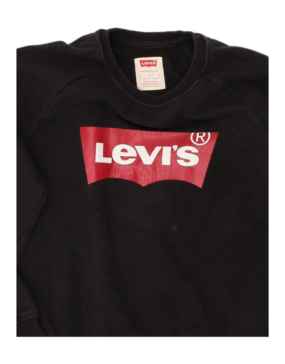 LEVI'S Boys Graphic Sweatshirt Jumper 10-11 Years Large Black Cotton | Vintage Levi's | Thrift | Second-Hand Levi's | Used Clothing | Messina Hembry 