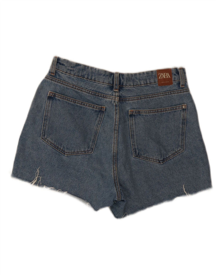 Zara Dame denim Shorts Små W26 Blå Bomuld