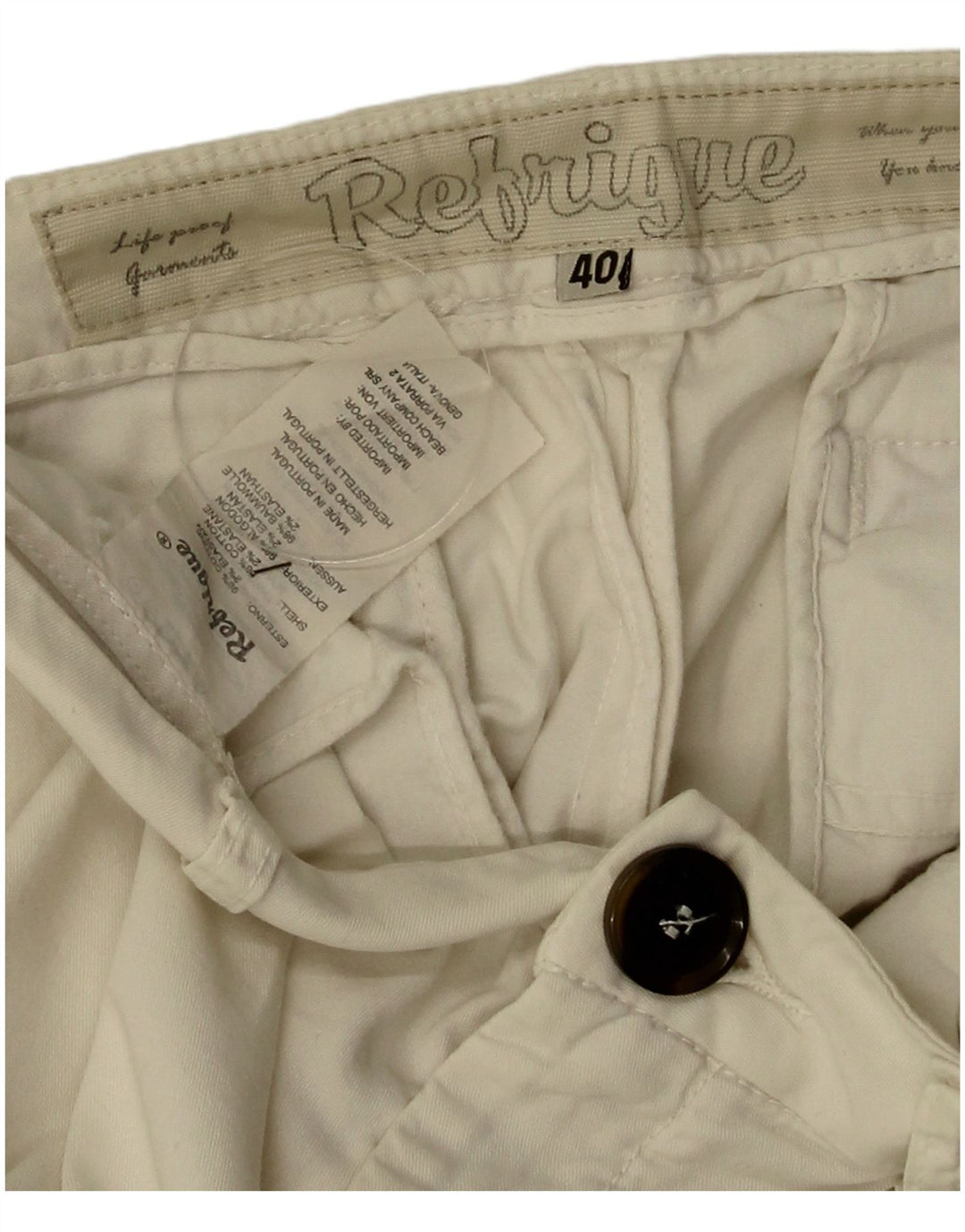Refrigue Chino Shorts til kvinder EU 40 Medium W30 Beige Bomuld
