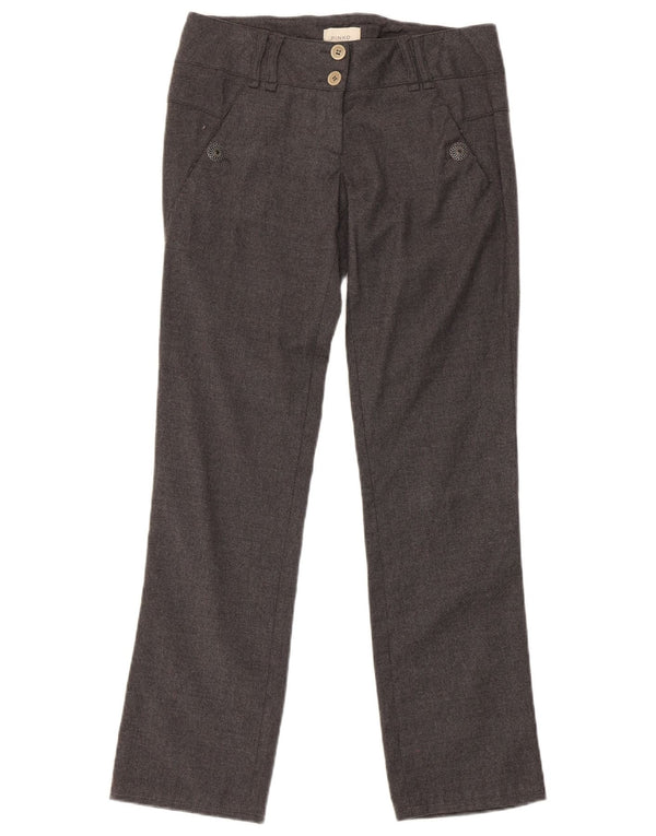 Pinko Womens Regular Casual Bukser UK 8 Small W30 L29 Grå Uld