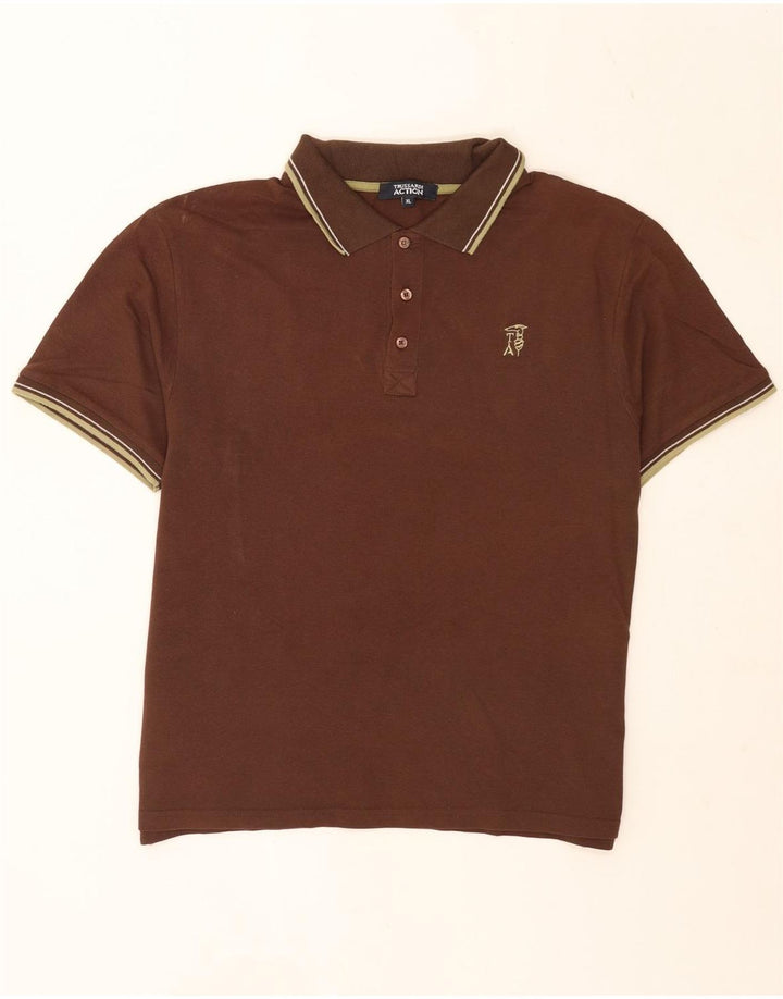 Trussardi herre poloshirt XL brun stribet
