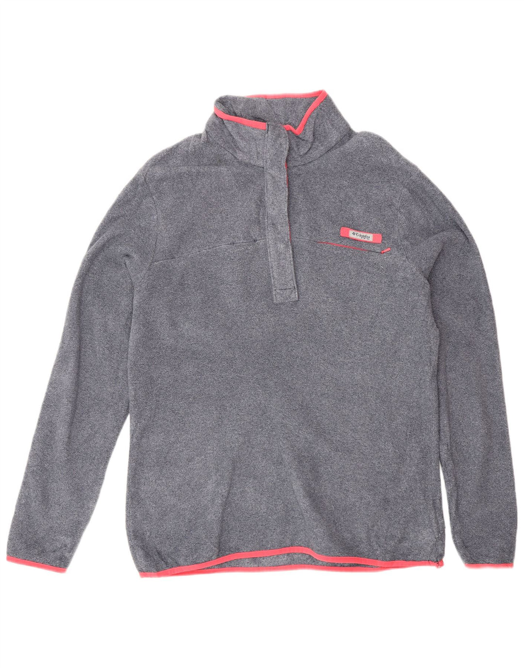 Columbia Womens Button Neck Fleece Jumper UK 18 XL Grå Polyester