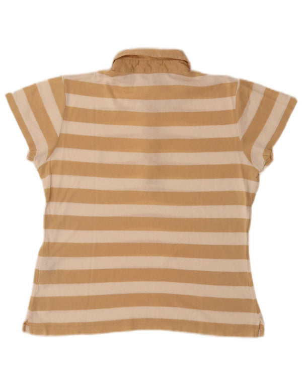 Ralph Lauren Womens Polo Shirt UK 14 Medium Beige Cotton