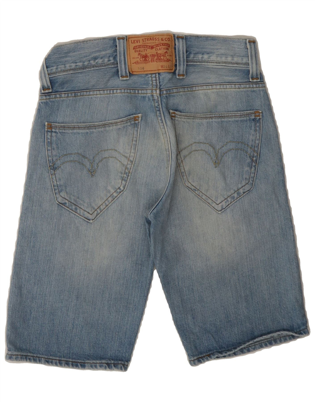 LEVI'S Womens 506 Standard Fit Denim Shorts W26 Small Blue Cotton Vintage Levi's and Second-Hand Levi's from Messina Hembry 