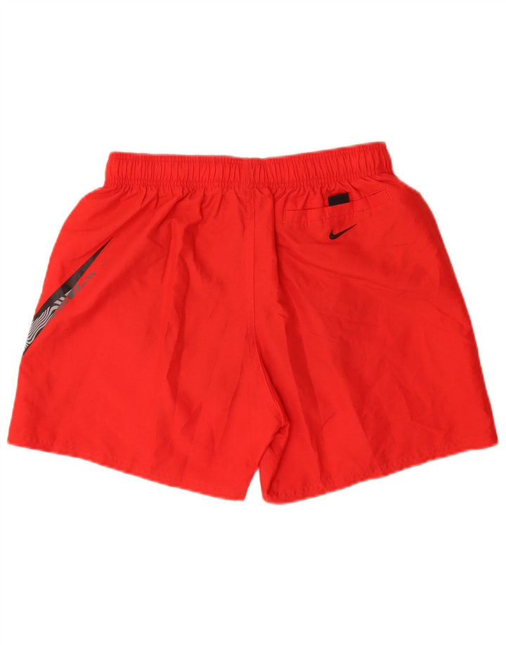 Nike grafiske badeshorts til mænd, medium rød polyester