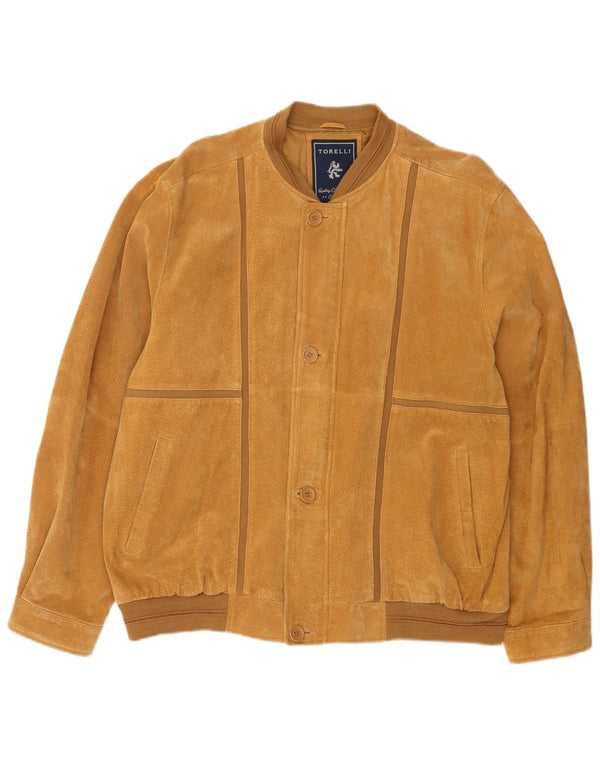 Torelli Herre Ruskind Bomber Jacket UK 44 2XL Brunt Læder