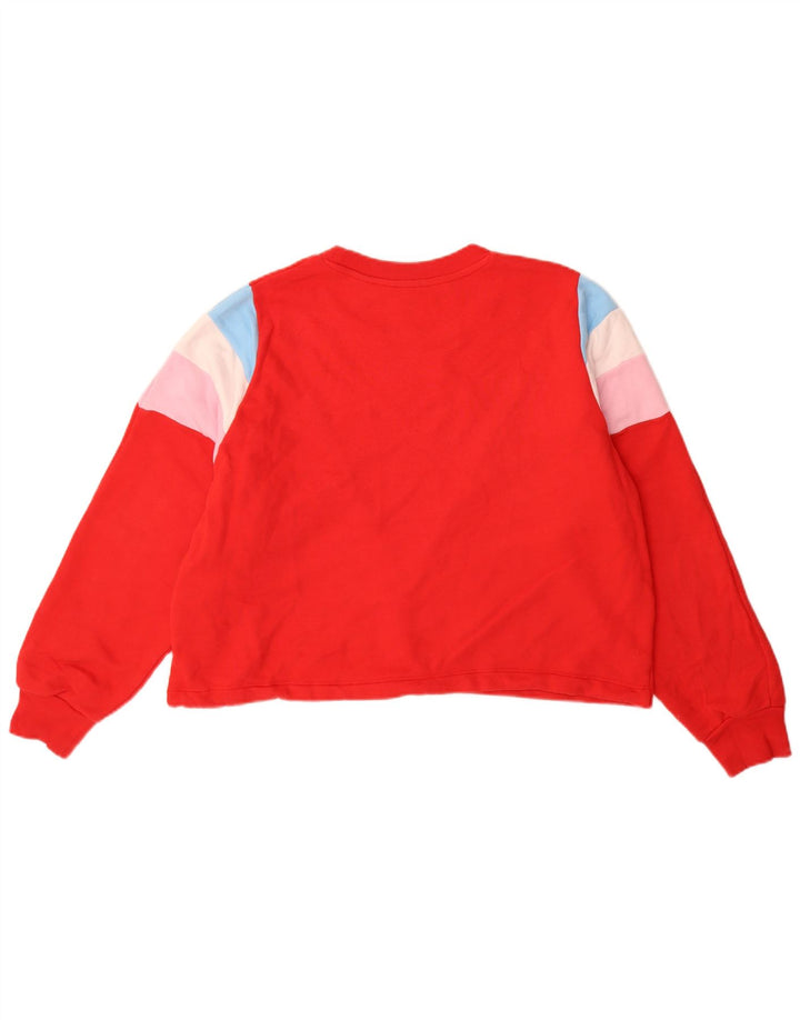 Levi's Dame Oversized Sweatshirt Jumper UK 14 Medium Rød Colourblock