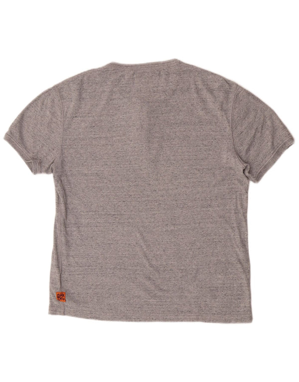 Superdry Herre Slim Fit T-shirt Top XL Grå Flecked Bomuld