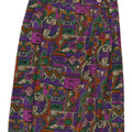 Vintage kvindeomslagsnederdel W28 Medium flerfarvet geometrisk