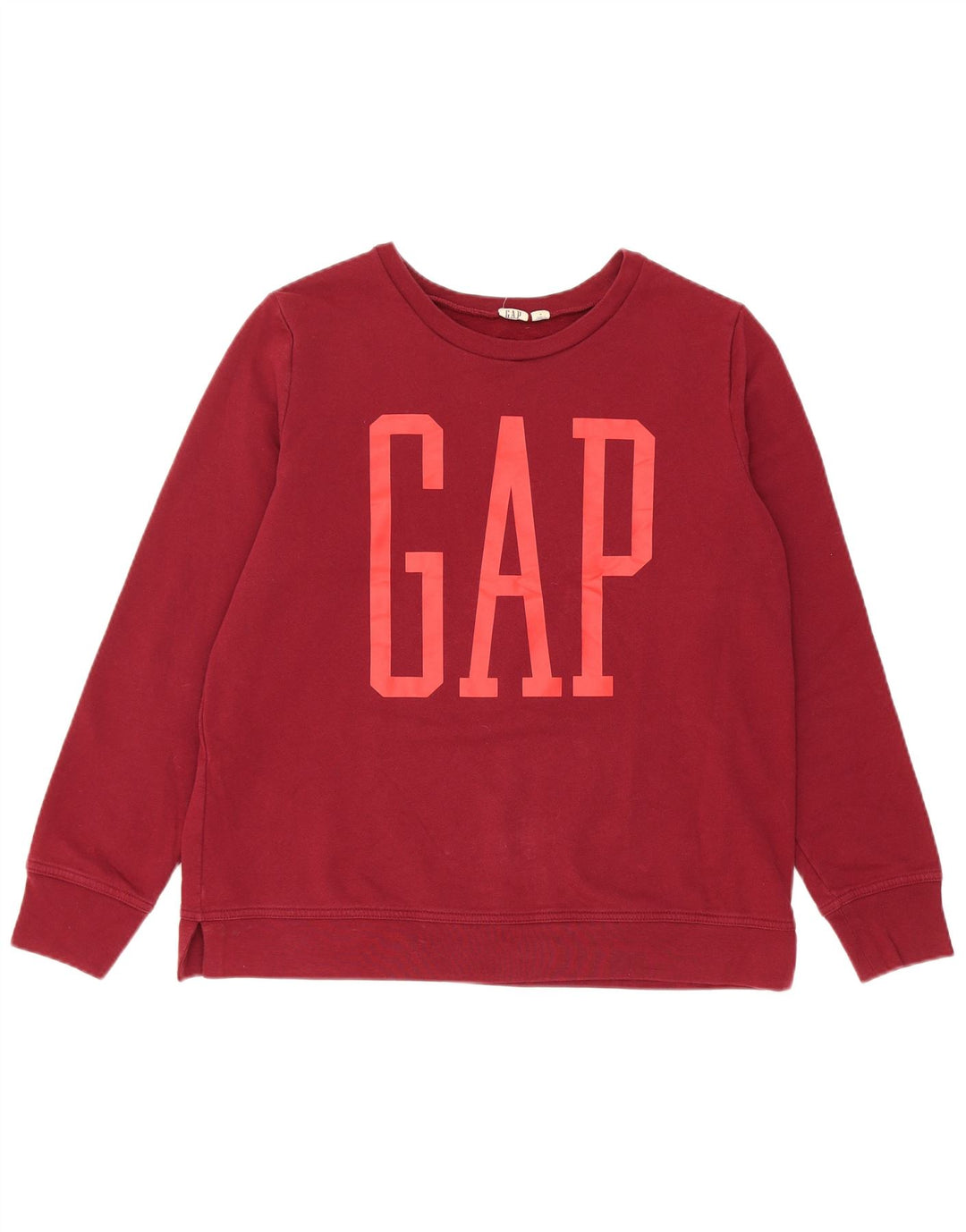 Gap Dame Grafisk Sweatshirt Jumper UK 14 Medium Bourgogne bomuld