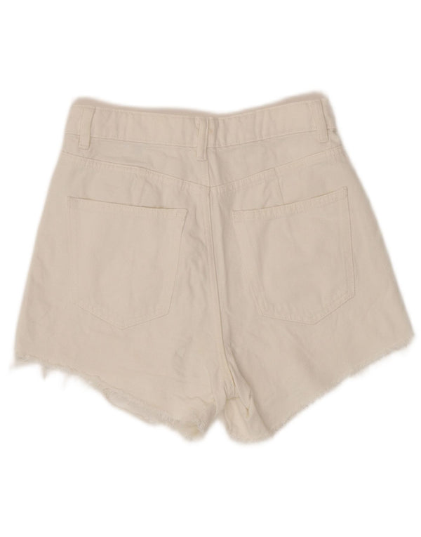 Marks & Spencer Womens Mom High Rise denimshorts UK 8 Small W26 White