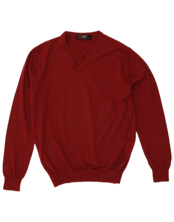 Daniele Alessandrini Herre V-hals sweater IT 52 Stor Bourgogne uld