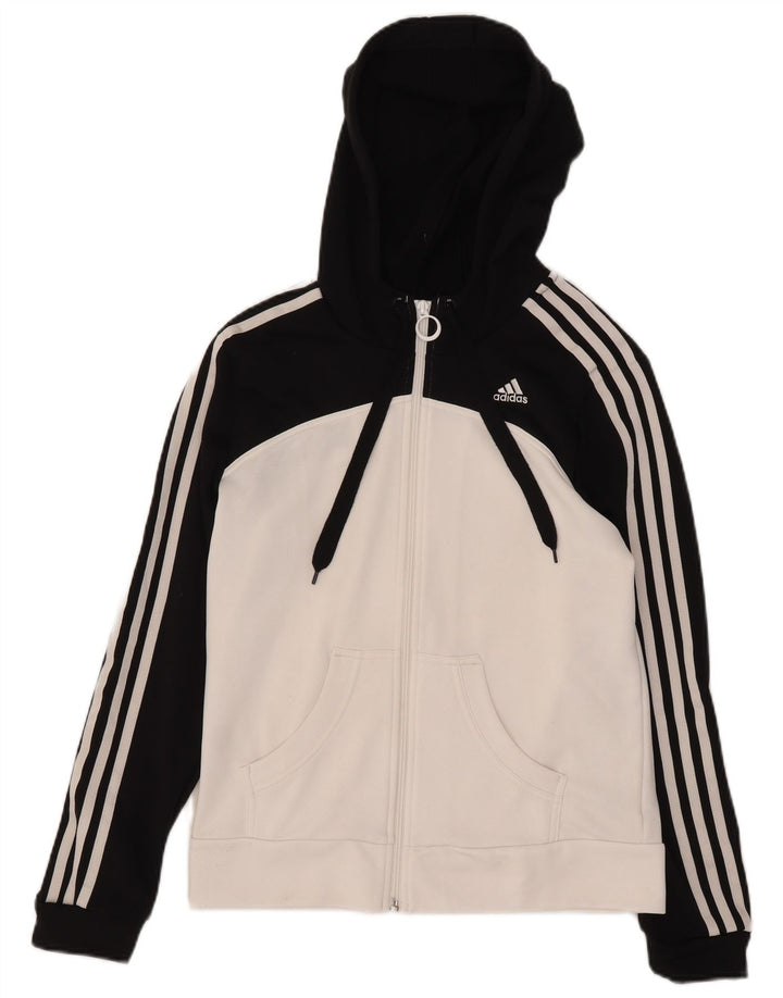 Adidas Dame Hættetrøje Sweater UK 16 Large White Colourblock Polyester