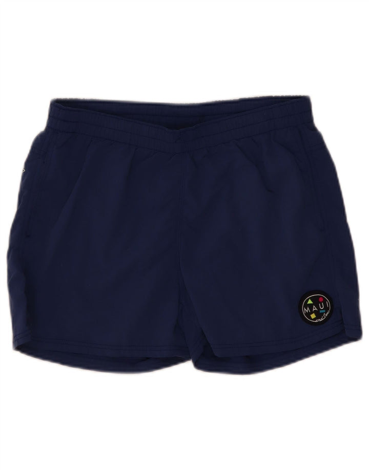 Maui and Sons Grafiske svømmeshorts til kvinder Små marineblå polyamid