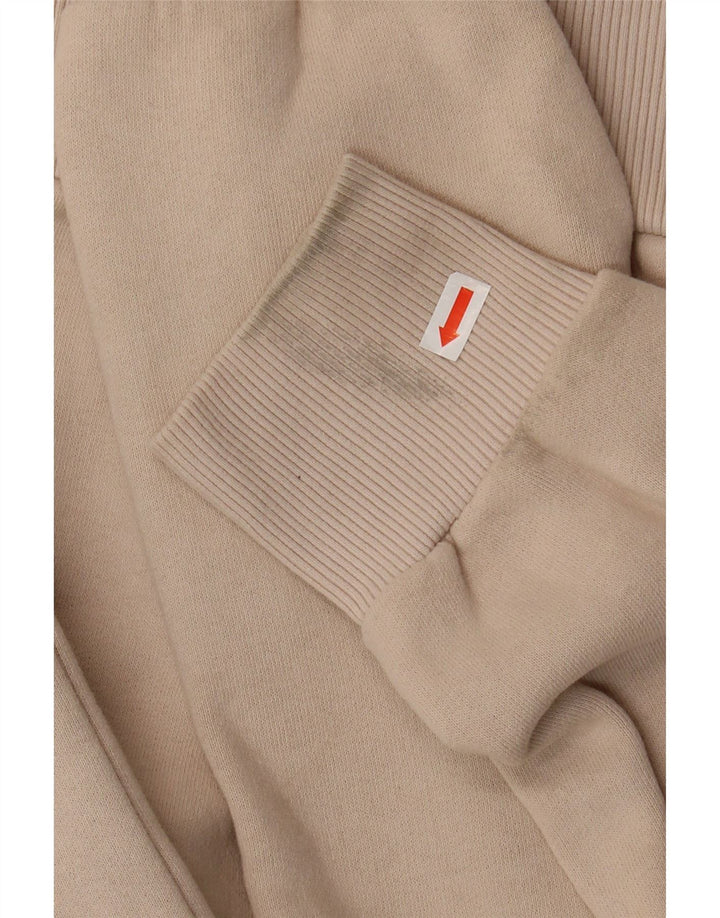 SUPERDRY Grafisk hættetrøje til kvinder UK 8 Lille beige bomuld