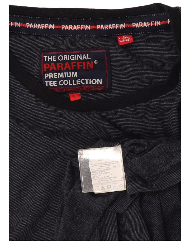 Superdry T-shirt top til mænd, stor marineblå nålestribet polyester