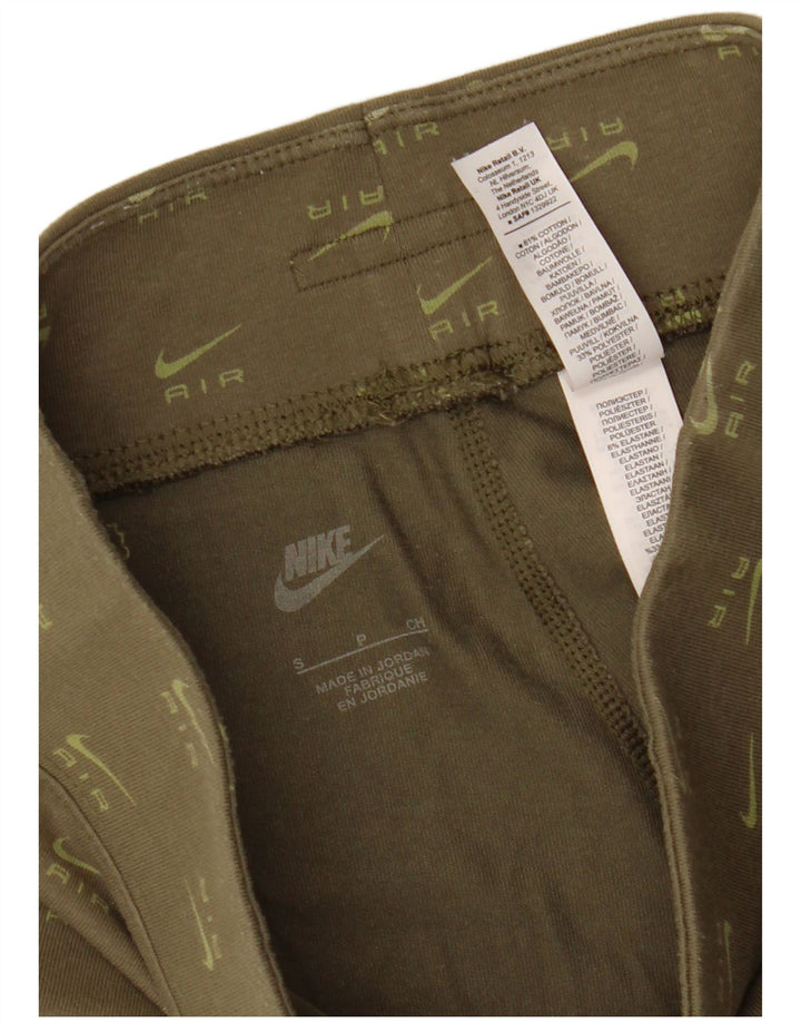 Nike Dame Grafiske Leggings UK 8 Small Khaki Bomuld