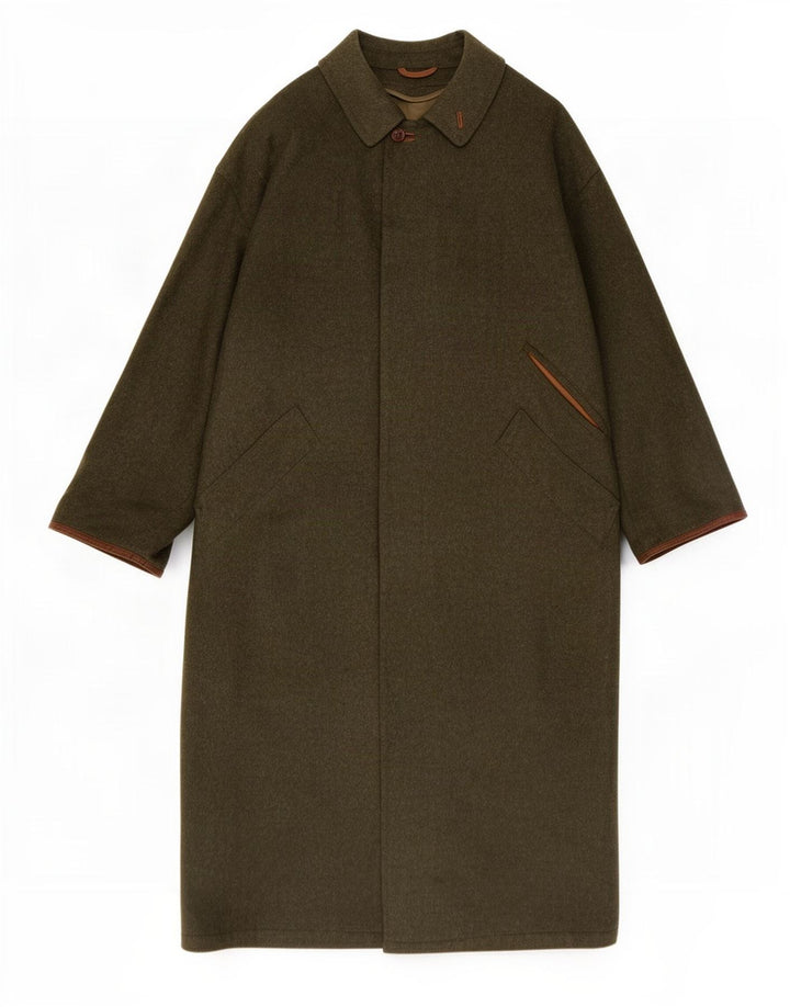 Amadeus Herre Overfrakke UK 38 Medium Khaki Virgin Wool
