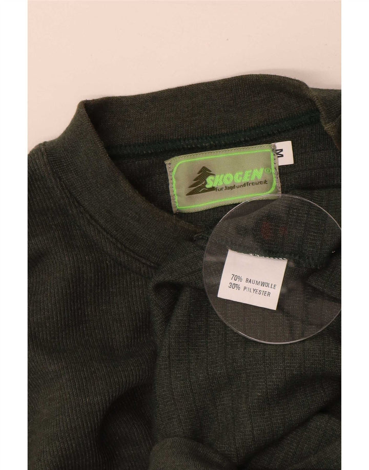 Vintage sweater med rund hals til mænd mellemgrøn bomuld
