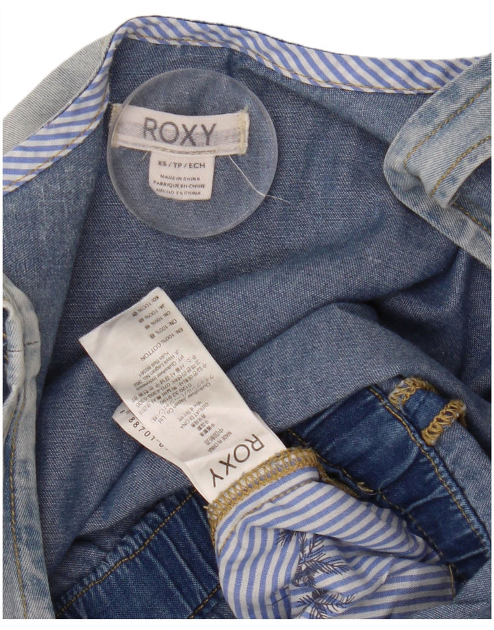 Roxy Dame Denim Playsuit UK 6 XS Blue Cotton
