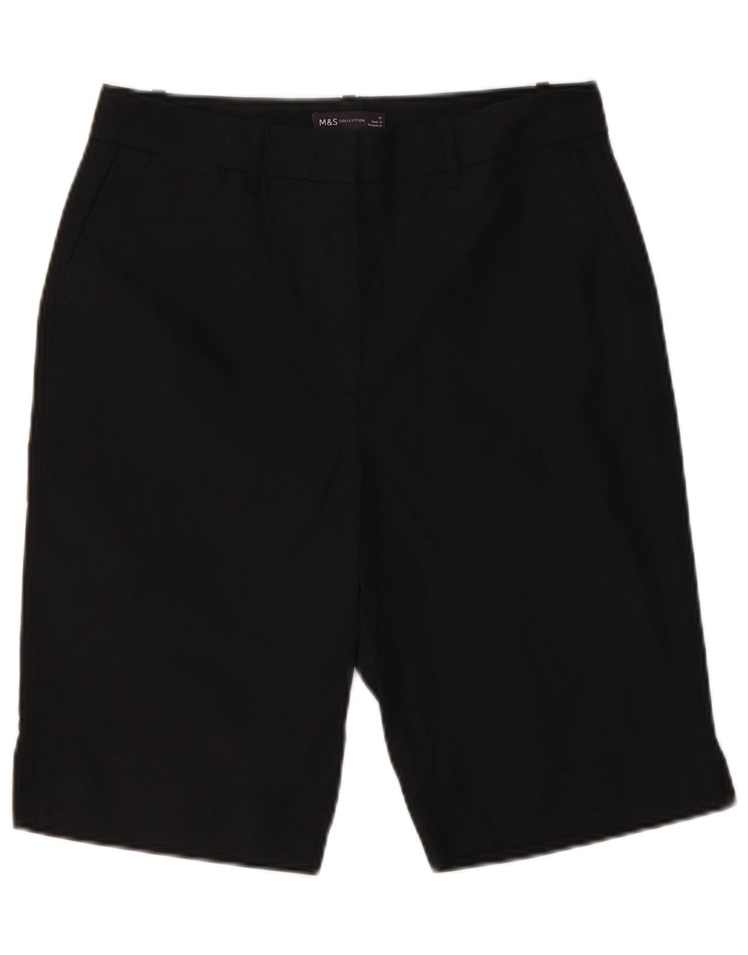 MARKS & SPENCER Womens Chino Shorts UK 12 Medium W32  Black Cotton
