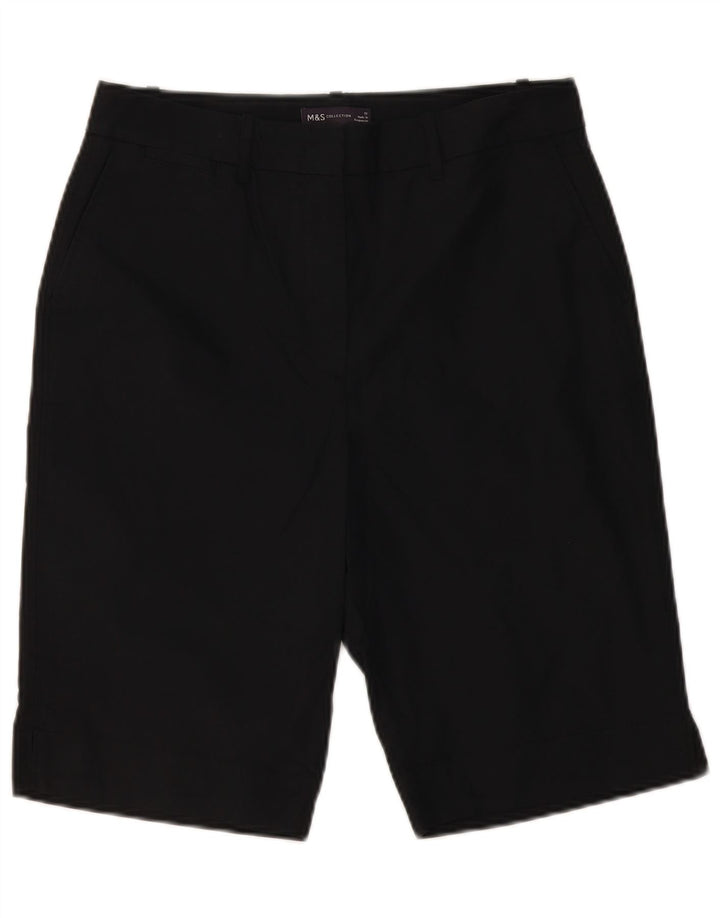 MARKS & SPENCER Womens Chino Shorts UK 12 Medium W32  Black Cotton