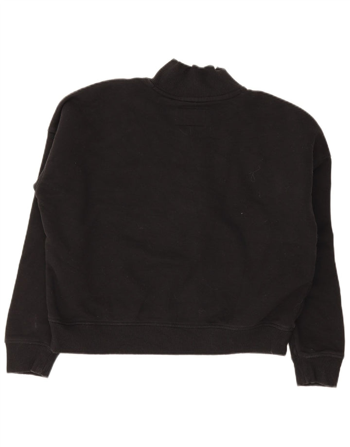 Jack Wills Dame Oversized Grafisk Sweatshirt Jumper UK 12 Medium Sort