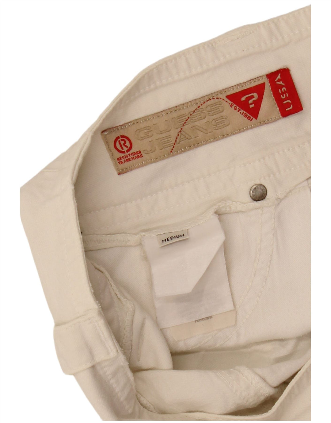 Guess Dame Denim Mini Nederdel Medium W32 Hvid