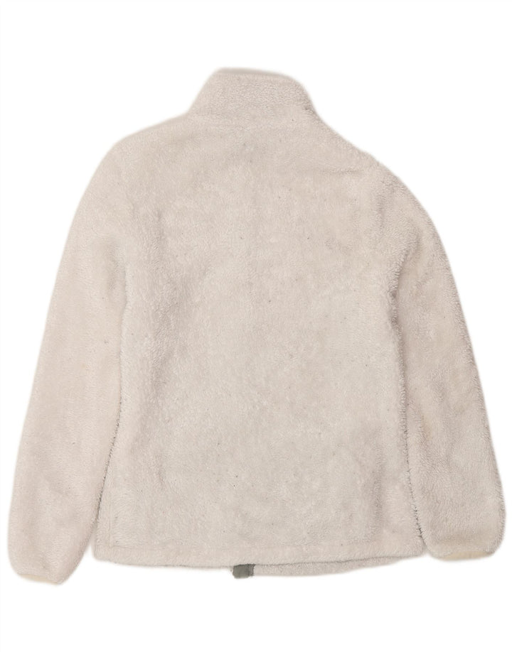 FILA Womens Fleece Jacket UK 12 Medium White Polyester