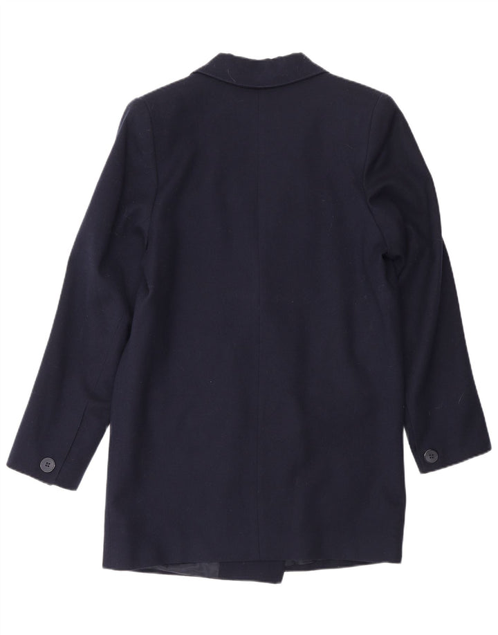Vintage Dame Dobbeltradet Blazer Jacket UK 10 Small Navy Blue