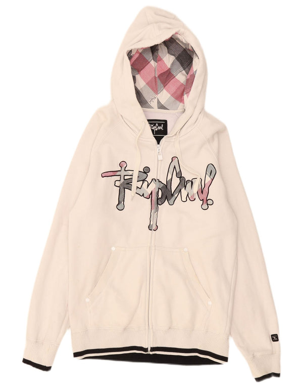 Rip Curl Herre grafisk hættetrøje med lynlås lille hvid bomuld