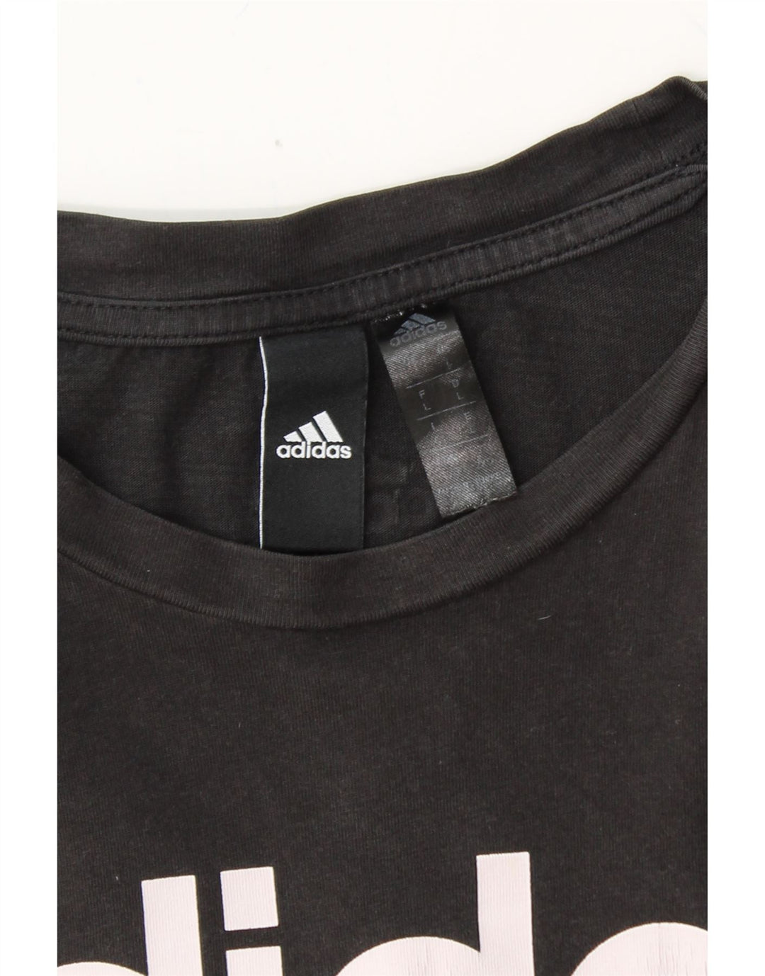 ADIDAS Womens Graphic T-Shirt Top Large Black Cotton Vintage Adidas and Second-Hand Adidas from Messina Hembry 