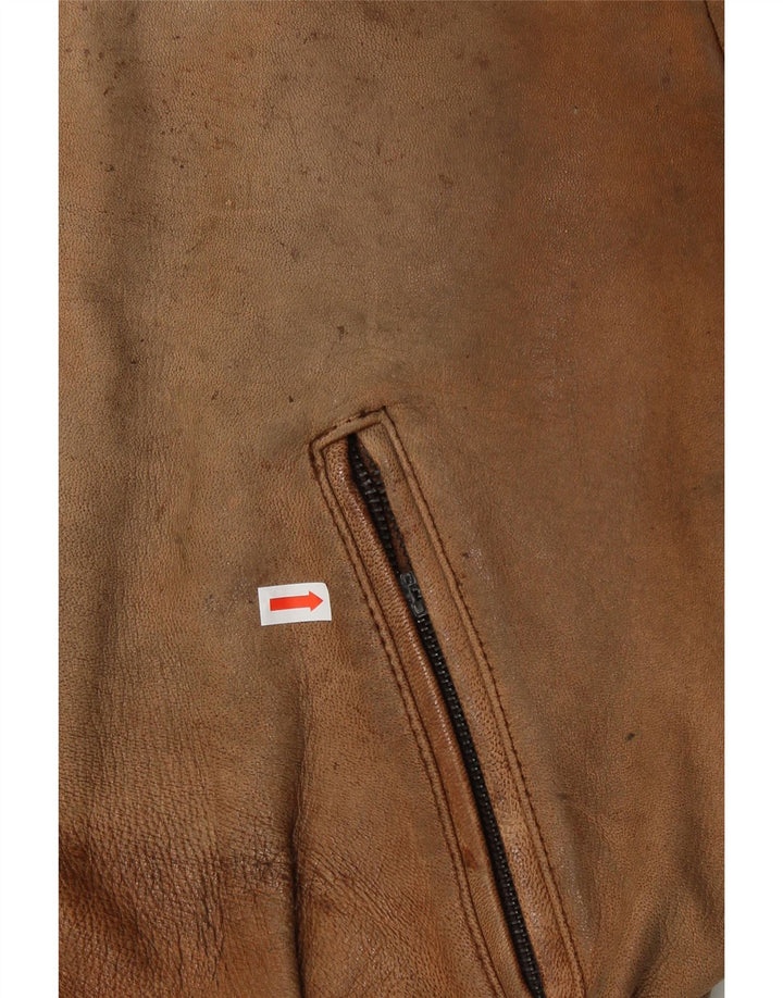 Schuh Herre Læderjakke UK 42 XL Brun Læder