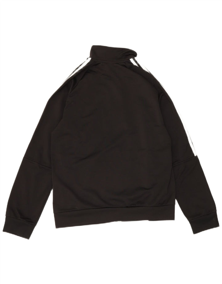 ADIDAS Boys Climalite Tracksuit Top Jacket 13-14 Years Black Polyester