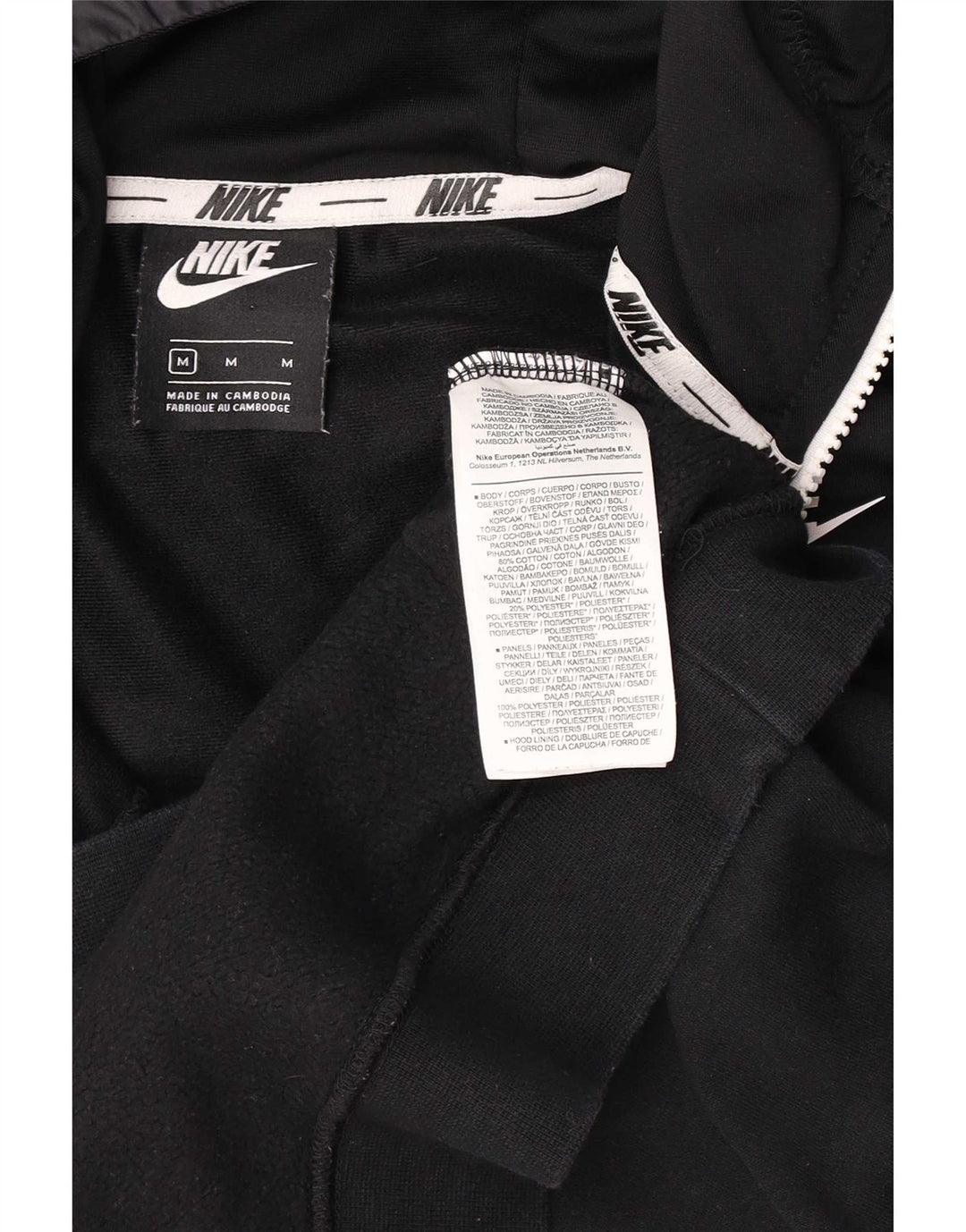 Nike hættetrøje med lynlås til mænd mellem sort bomuld