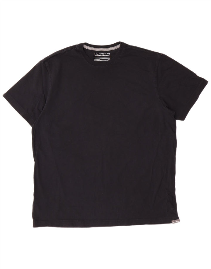 EDDIE BAUER Herre T-Shirt Top Stor Sort Bomuld
