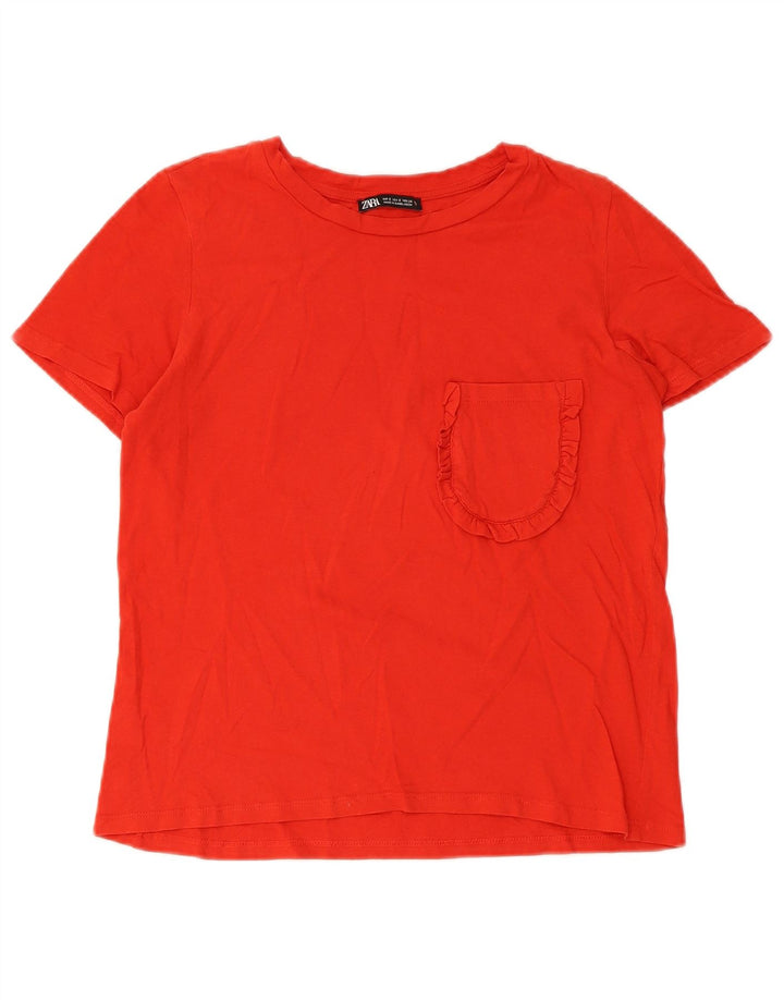Zara Womens Crop T-Shirt Top UK 10 Lille Rød